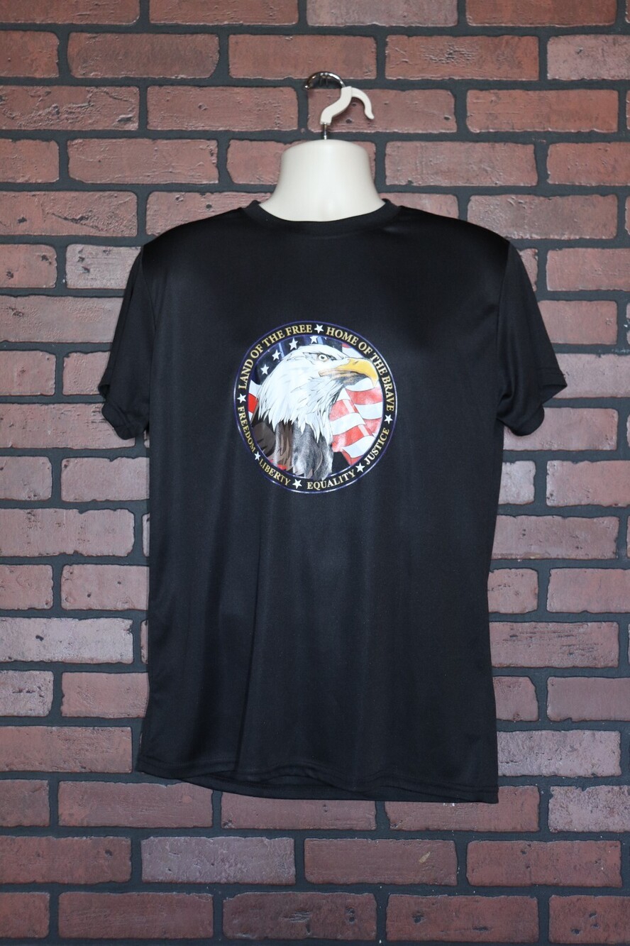 Men's Black Graphic "Land of the Free" T-shirt | New | Size: L